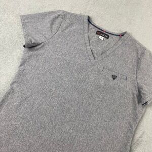 Koi Women Medium Scrub Top Gray V-Neck Short Sleeve Pocket Medical Uniform